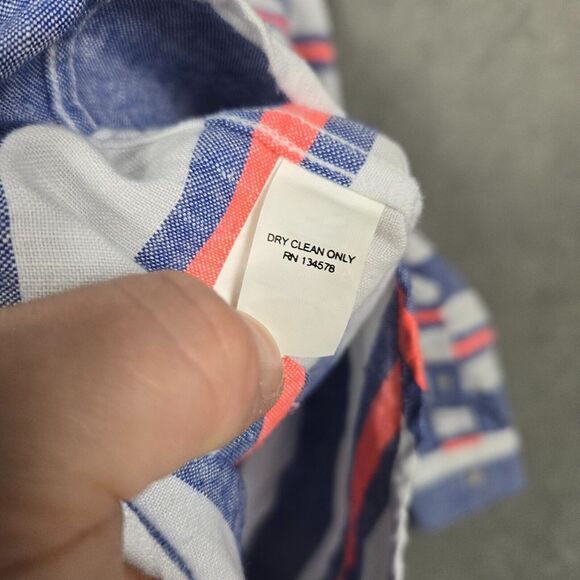 Vineyard Vines Slim Fit Tucker shirt mens XL long sleeve linen blend striped - Picture 9 of 10